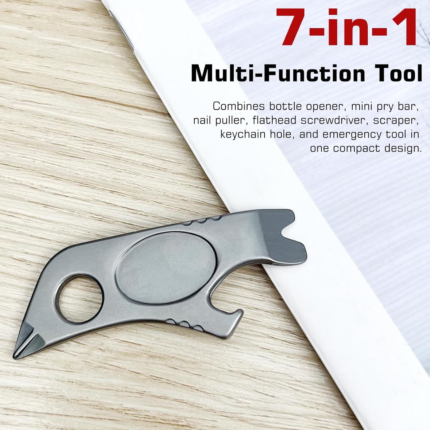 Silver Keychain Multitool Bottle Opener, Portable EDC Utility Tool with Screwdriver