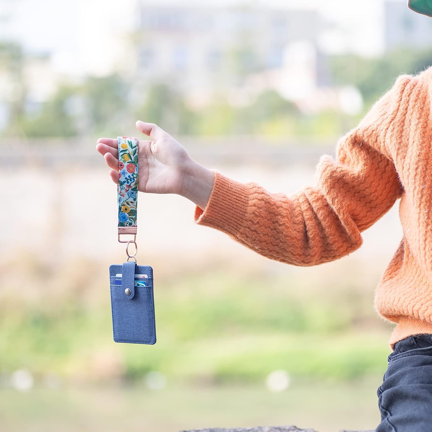 LNKRE JEWELRY Fabric Wristlet Keychain Holder, Short Lanyard for Keys, Wallet and Car Accessories - Image 3