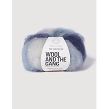Wool and the Gang Take Care Mohair Stripe, Umbrella Blue Stripe, 50g