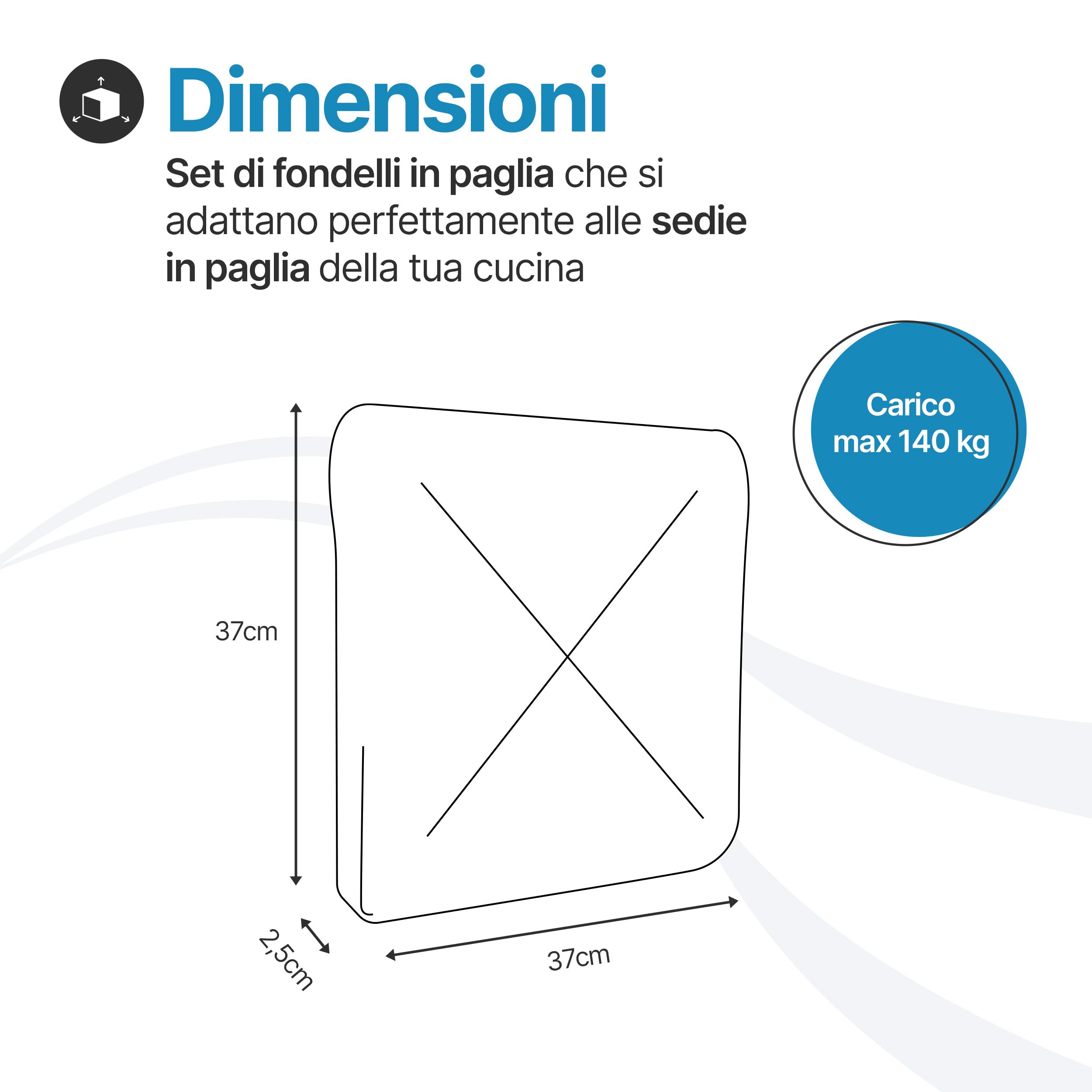 Tomaino - Seduta in Paglia per Sedie 37x37 cm - Set 6 Sedute per Sedie - Ricambio Seduta Sedia Paglia - Sedute Impagliate per Casa e Ristorazione