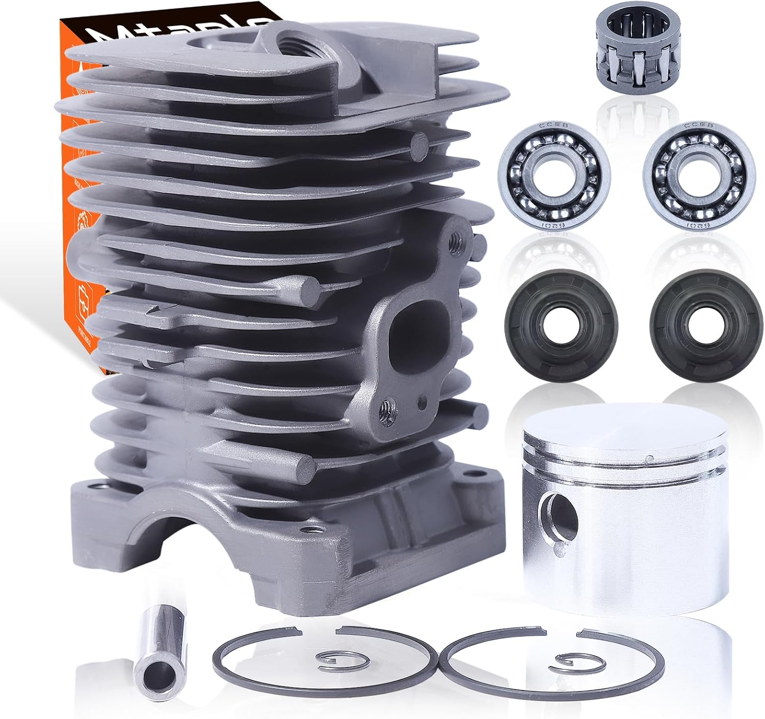 41.1mm Cylinder Piston Crank Bearing Kit for Poulan 2375 2175 2050 2055 2075 1950LE 2450 1975 Woodshark 2025 2250 1900 Chainsaw 42cc 40-47cc