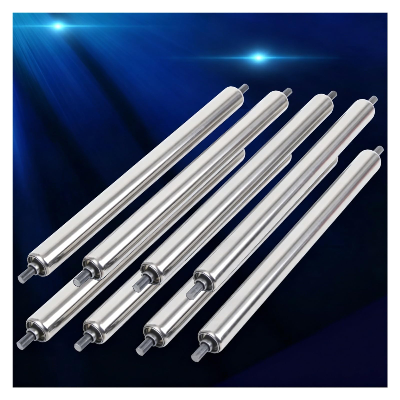 Rodillos transportadores de acero de alta calidad, paquete de 8 rodillos de transporte sin alimentación de 2 pulgadas de diámetro x 39.4 pulgadas de largo para carpintería, automatización y