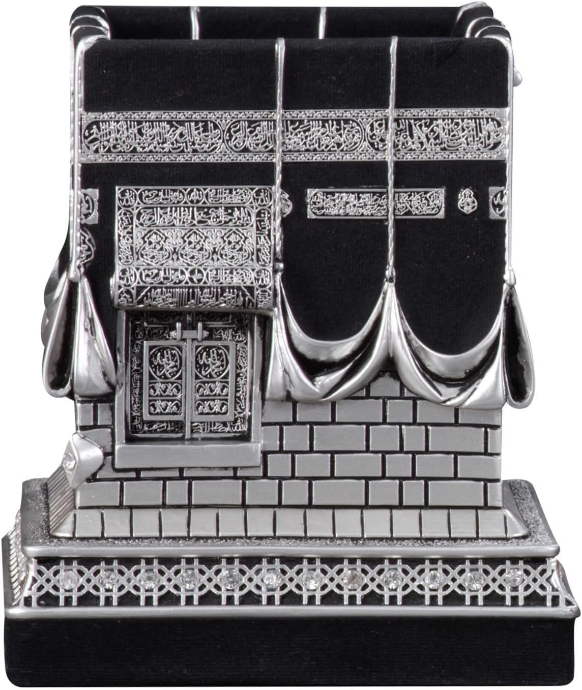 Islamic Home Decor Muslim Table Art Decor Kaaba Replica Model Ramadan Eid Gift Muslim Bookend Islamic Turkish Decor Size:L Color:Silver