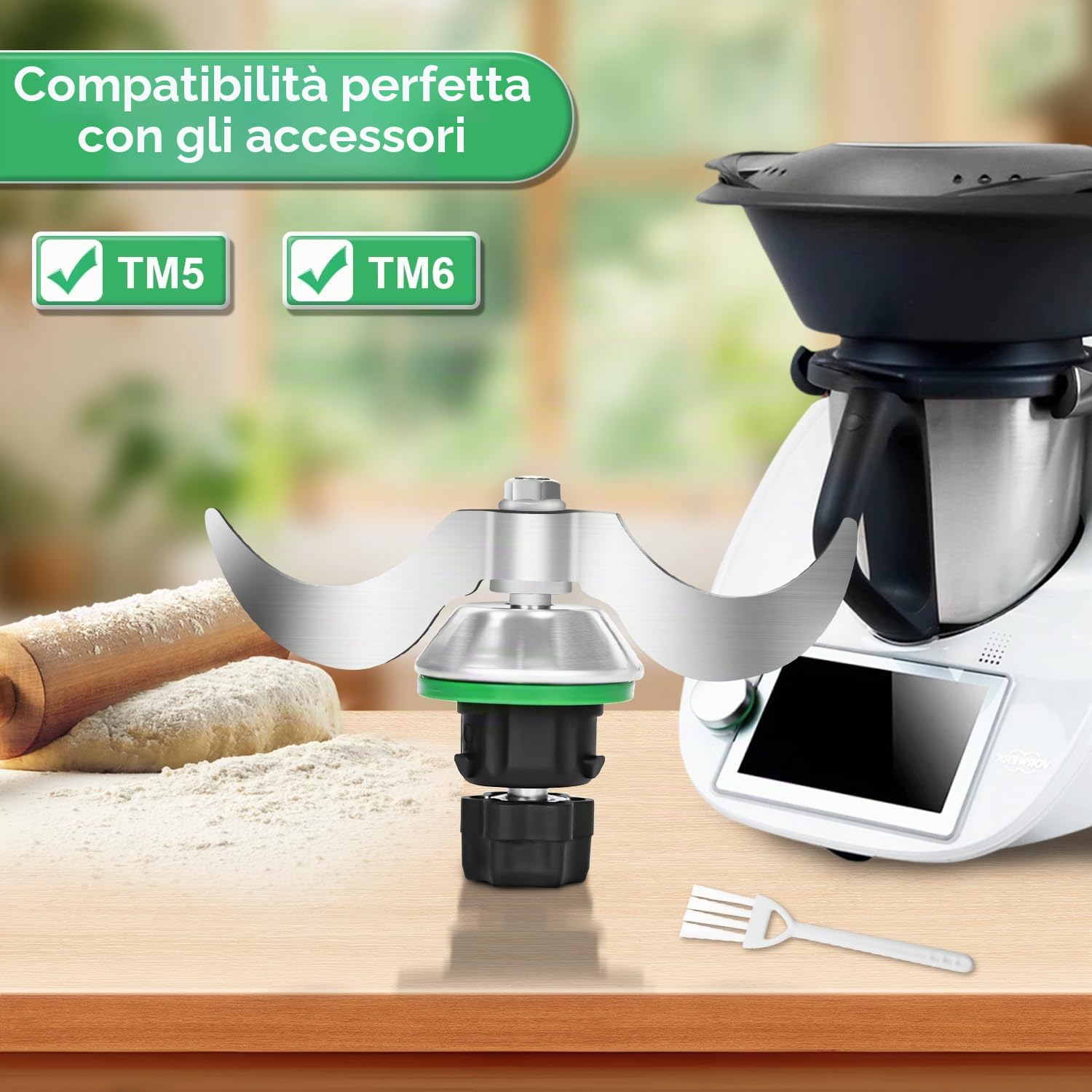 Coltello per Impastare per Bimby TM5 TM6, Accessori Bimby TM6 in Acciaio Inossidabile Professionale Compatibile, Gruppo Lame Bimby TM5 - Lame per Bimby TM5 / Ricambi Bimby TM5 TM6