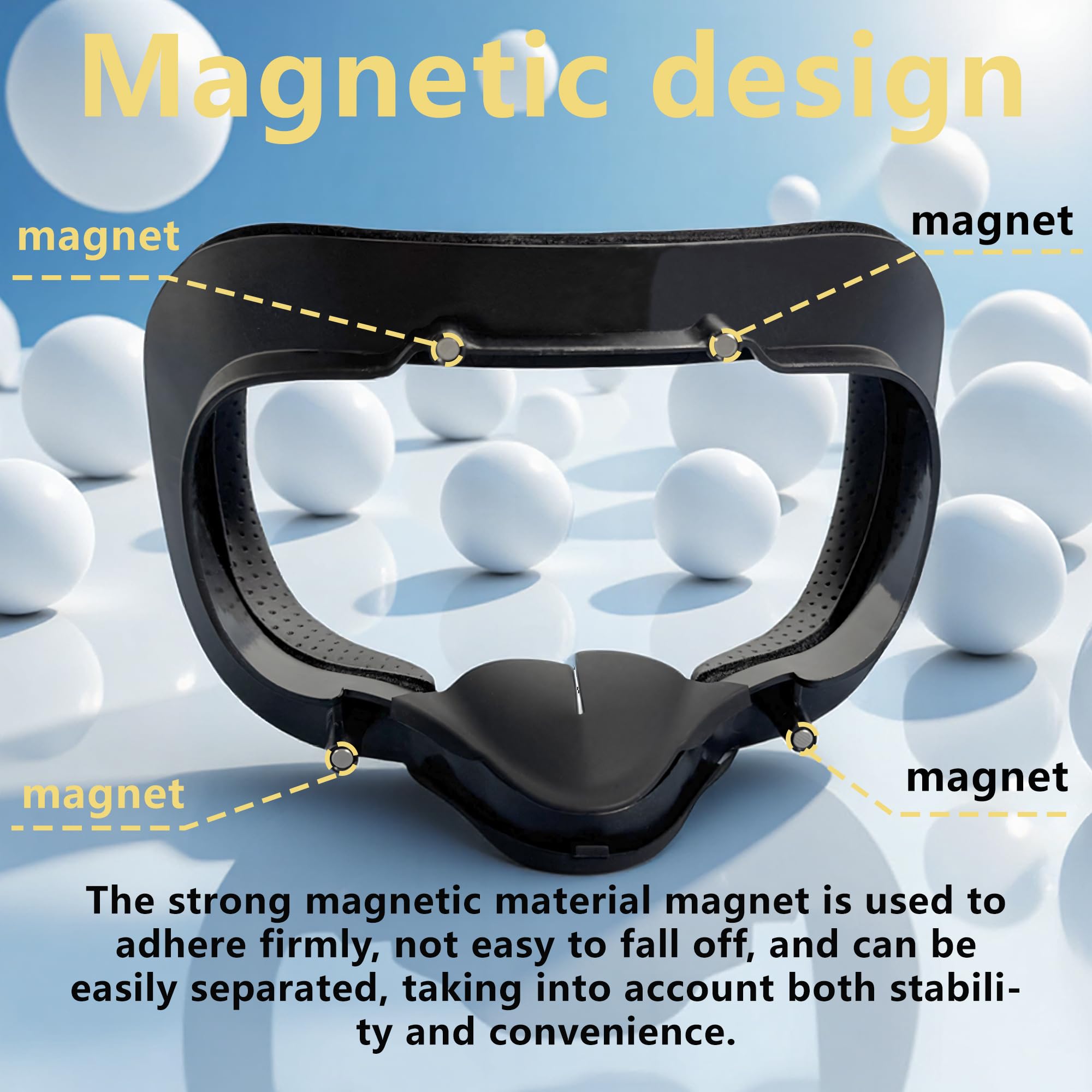 Valve Index Coussinet de Protection Faciale VR Support d'Interface Magnétique Coussin Mousse Cuir PU Plaques Nasales Opaques Silicone Lot 6 Pièces
