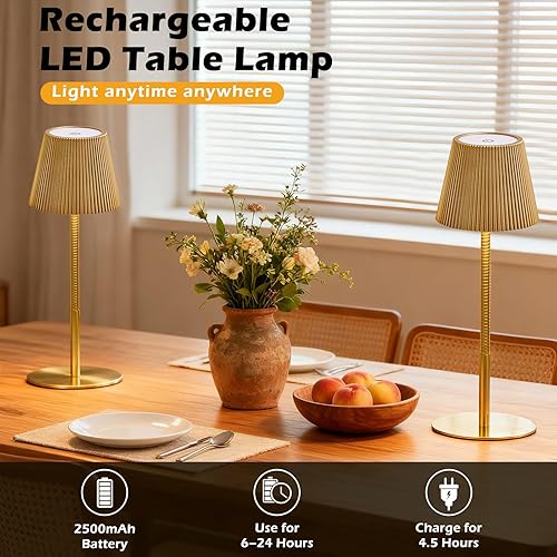 Miniatura 3 de Lámpara de mesa inalámbrica para bricolaje, lámpara de escritorio recargable y flexible de 2500 mAh, atenuación continua, lámparas de noche modernas