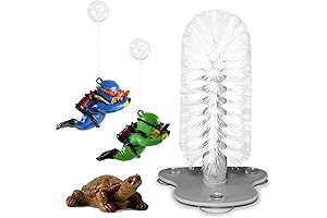 Turtle Tank Essentials: Brush, Divers, and Figurine for Aquatic Play