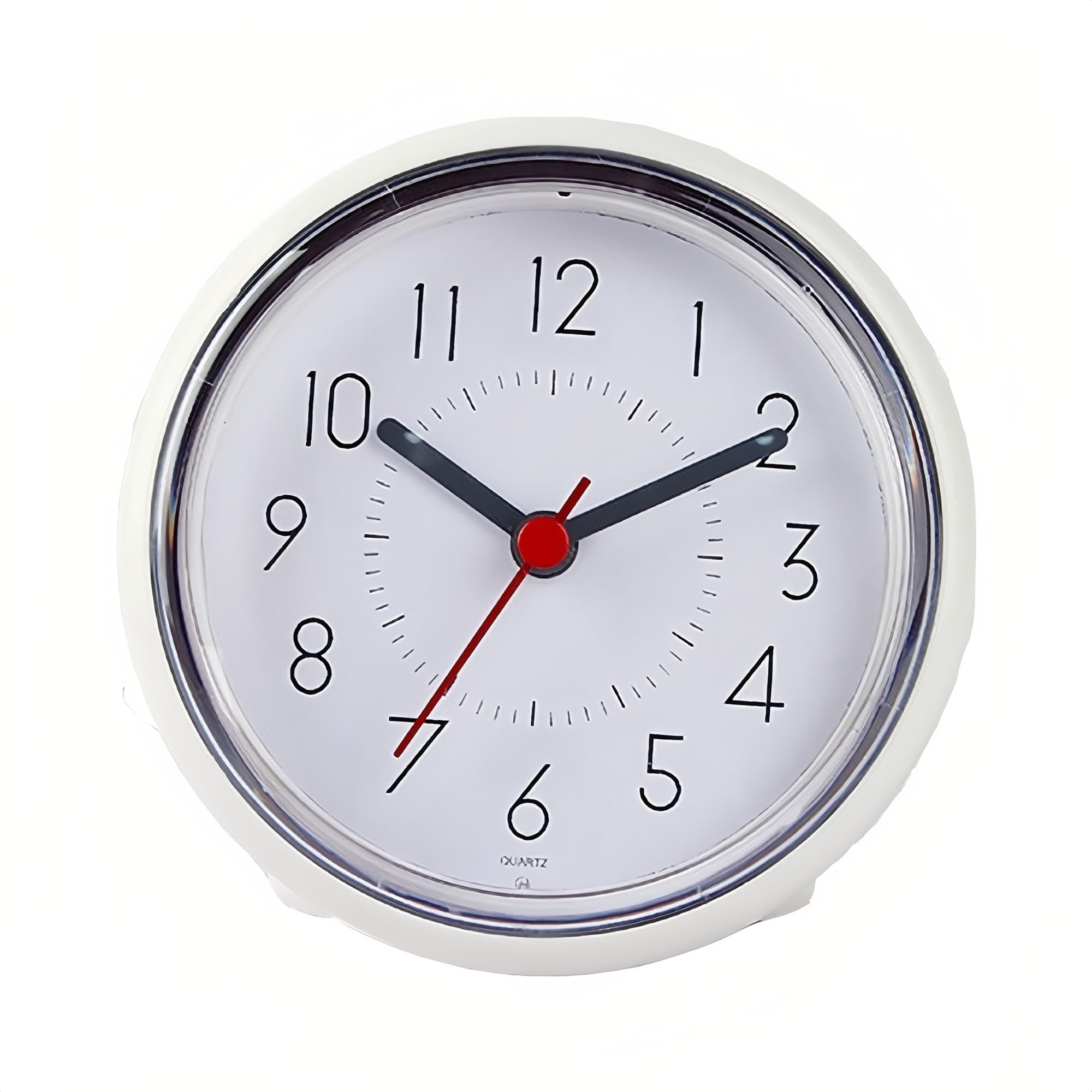 Orologio da Doccia Impermeabile, Resistente all'Umidità e alla Nebbia, Decorazione da Parete Silenziosa, Appeso con 3 Ventose e 2 Piedi, Alimentato a Batteria