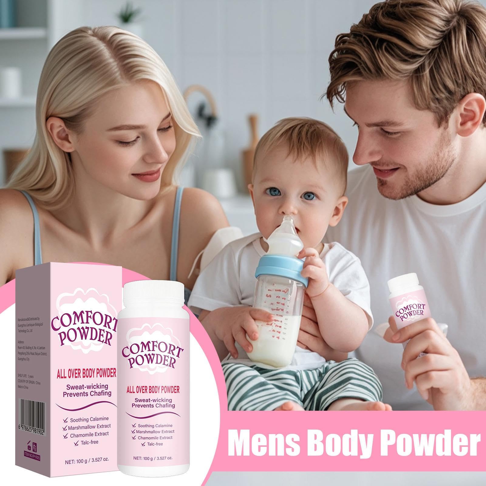 Polvo Antitranspirante 100g | Polvo Para Control Del Sudor - Producto Antitranspirante No Pegajoso Para Cuerpo Completo Axilas Gluteos Mujer Joven Adulto Mayor Deportista