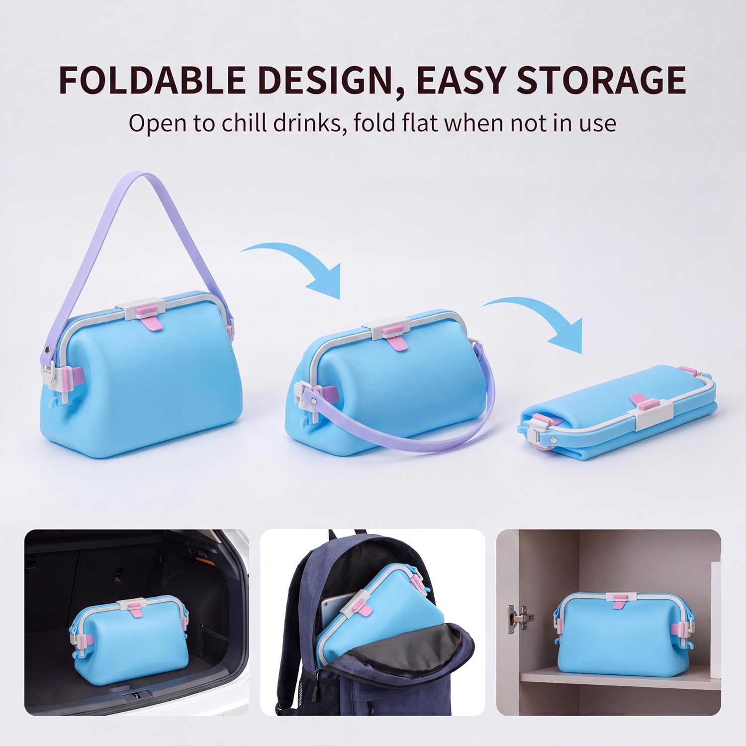Small Makeup & Toiletry Bag, Macaron Blue image 5