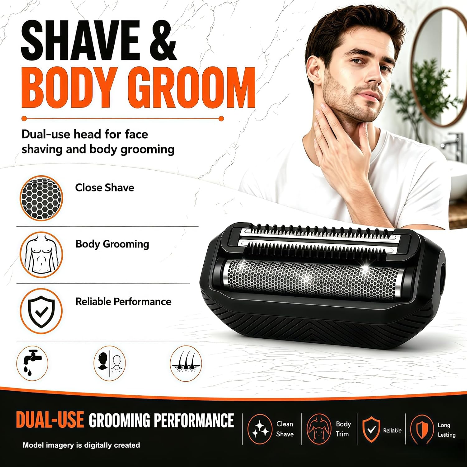 Shaver Replacement Heads Compatible with MANSCAPED Handyman Foil Blades