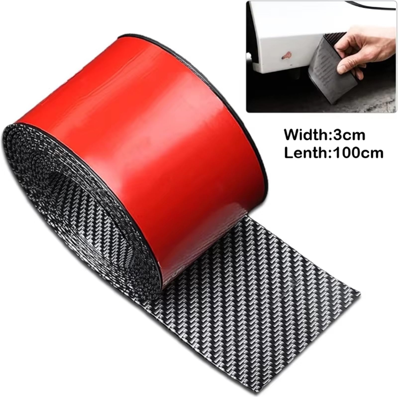 Jupes Latérales Kit Carrosserie Jupes Latérales Universelles À Motif en Fiber De Carbone 3x100cm Jupes Latérales Anti-Rayures Protection Bords pour Voiture(Carbon Fiber)