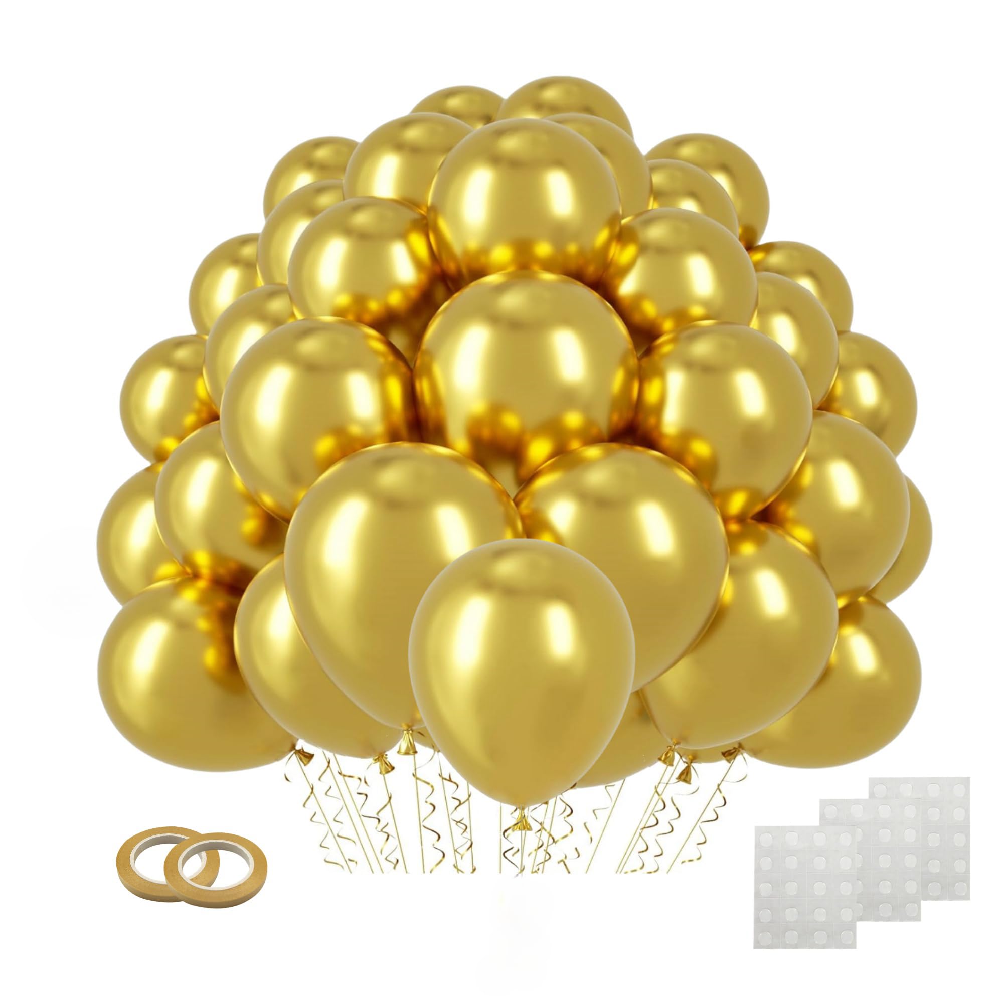 - 110 Pcs Metallic Gold Balloons Decorations Birthday Party Wedding Shop Decor Celebration Event Christmas 10 Inch LilyZheng
