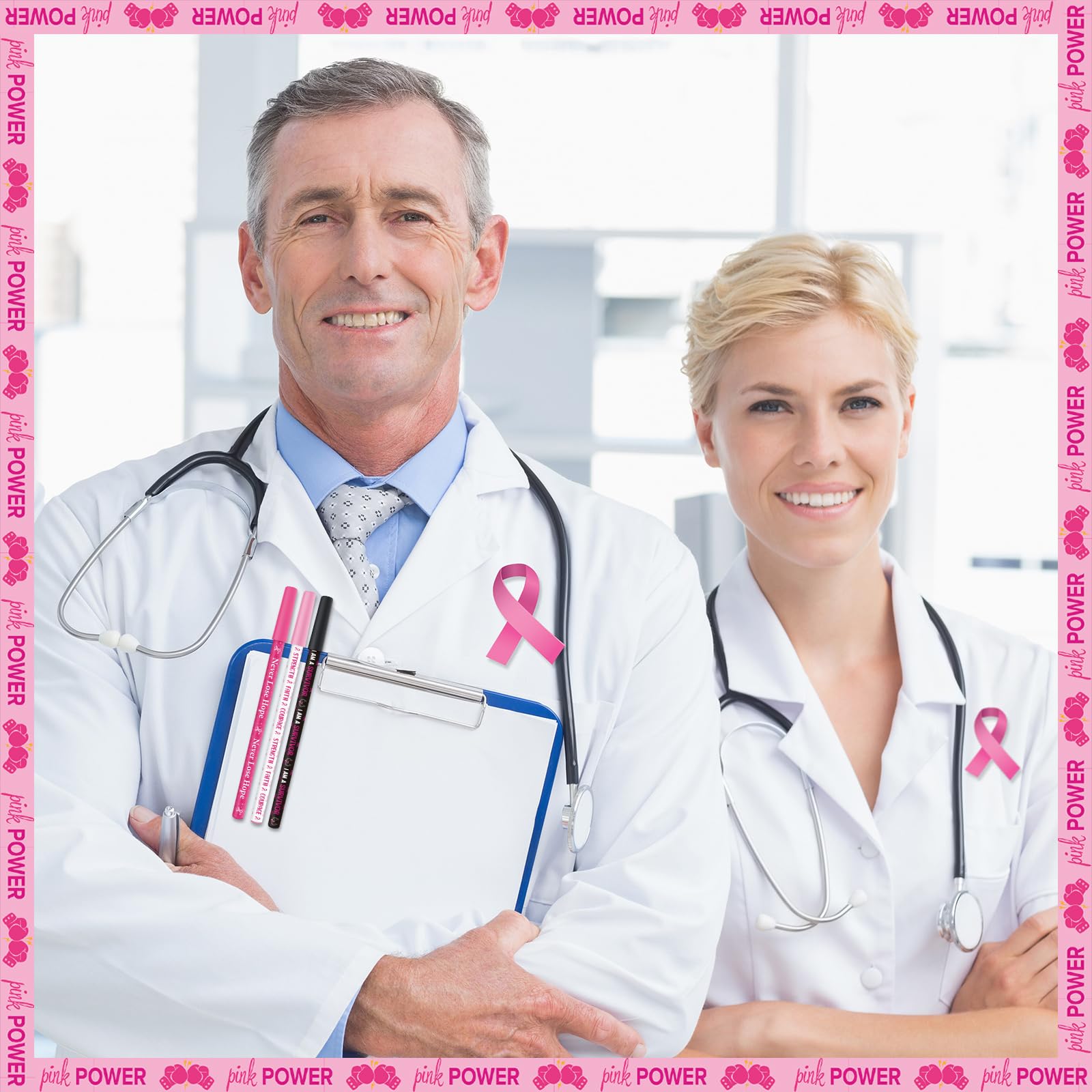 Carta Di Rosa Di Consapevolezza Del Cancro Al Seno Illustrazione Vettoriale - Illustrazione di