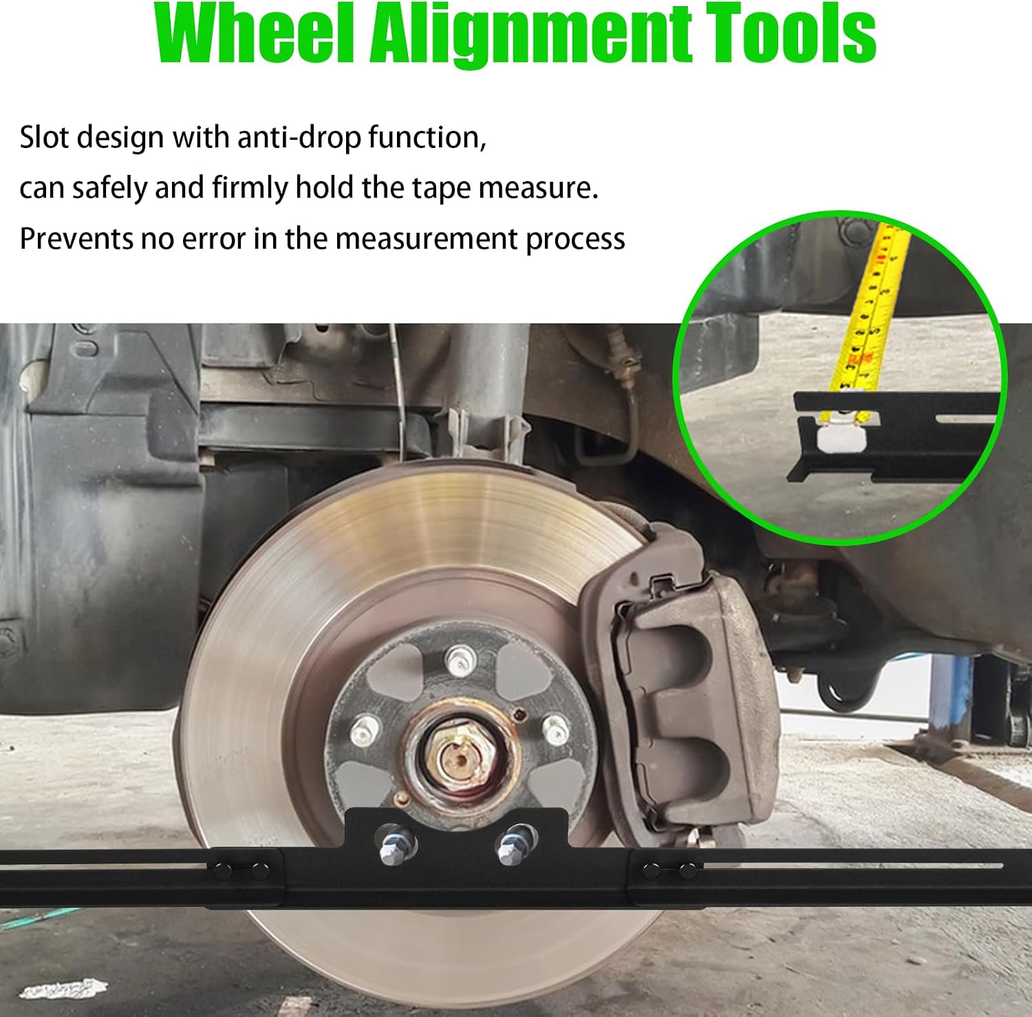 Ertuohg 2PCS Wheel Alignment Tool, Heavy Duty Toe Alignment Tool Plates, Car Alignment Tool Kit, Front End Alignment Tool for Car, SUV, and Vehicle, Black Metal