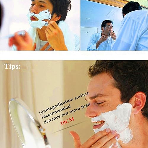 Miniatura 6 de Espejo escalable de doble cara de 8 pulgadas con aumento de 10x, con soporte de tijera, acabado cromado (8 pulgadas, 10x)