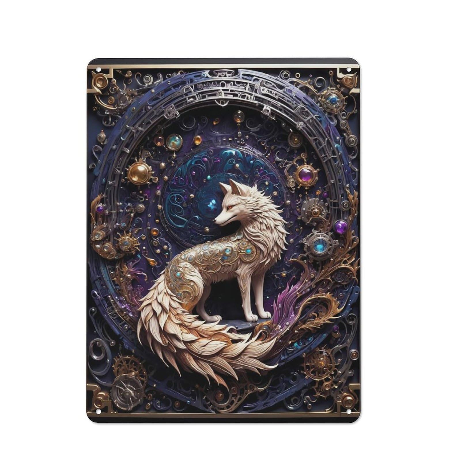 Junmoney Style-18 Legend Steampunk Fox Vintage Tin Sign 40X30cm, Vintage Diner Style Decor For Kitchen, Cafe, Pantry Or Dining Room