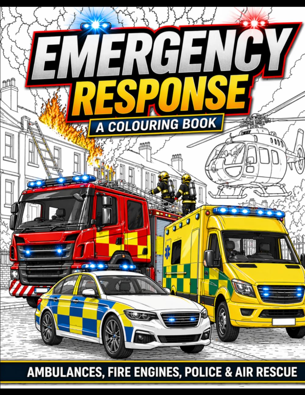 Emergency Response: A Colouring Book: Realistic Ambulance, Fire Engine & Police Scenes