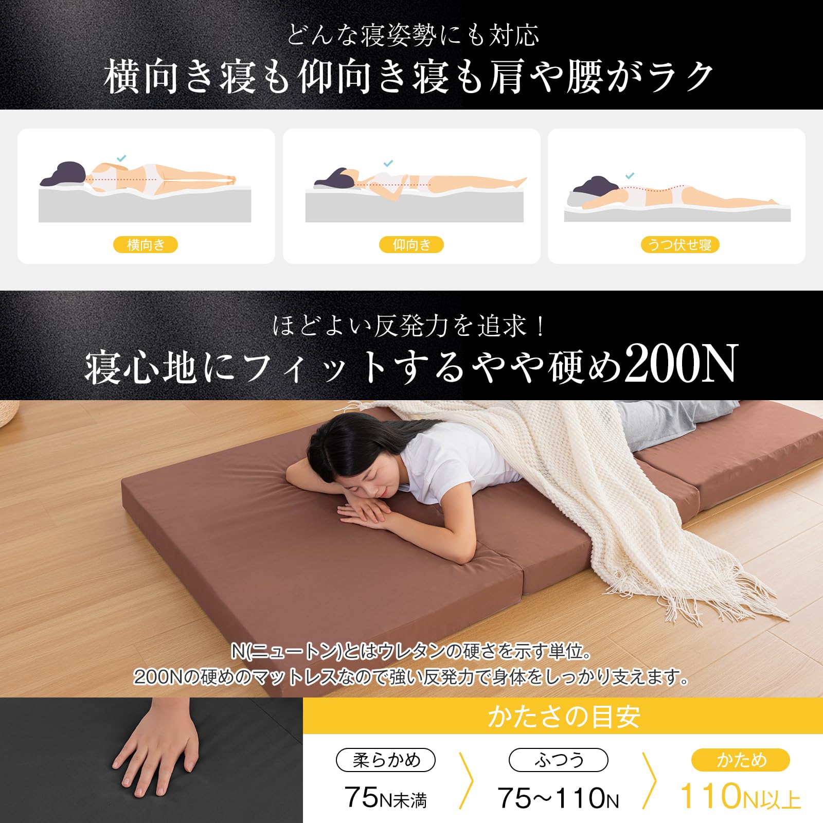 Amazon｜Keusnix マットレス セミダブル 極厚10cm 高反発マットレス 三