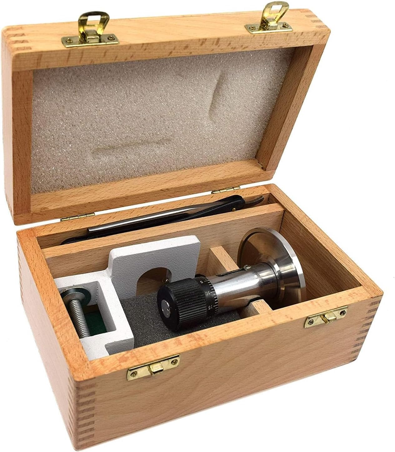 Laboratory Hand & Table Microtome with Razor Blade, Manual Tissue Slicer for Histology, Pathology & Biology Laboratory Use, Wooden Storage Box