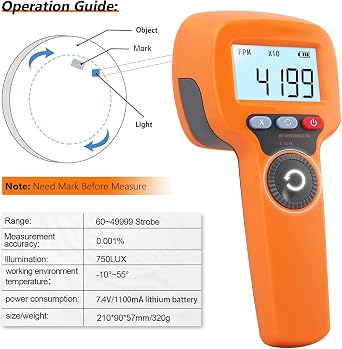 Digital Stroboscope 60-49,999 RPM/FPM Meter,AOPUTTRIVER LED Strobe Light