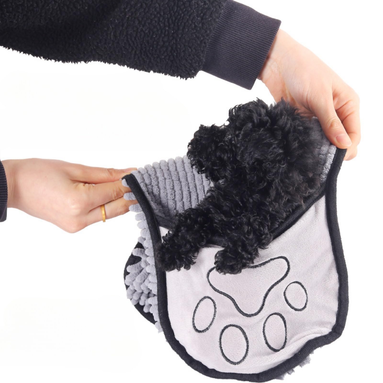 Hundehandtuch Handschuh Hund Katze Schnell-Trocknendes Korallenfleece Handtuch Badehandtuch mit Taschen, 60x22CM Weiches Saugfähiges Haustier Hundehandtuch (5er Set,60x22CM)