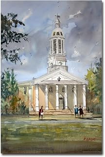 Trademark Art Ryan Radke Lawrence Memorial Chapel Framed Canvas Art, 16 by 24-Inch