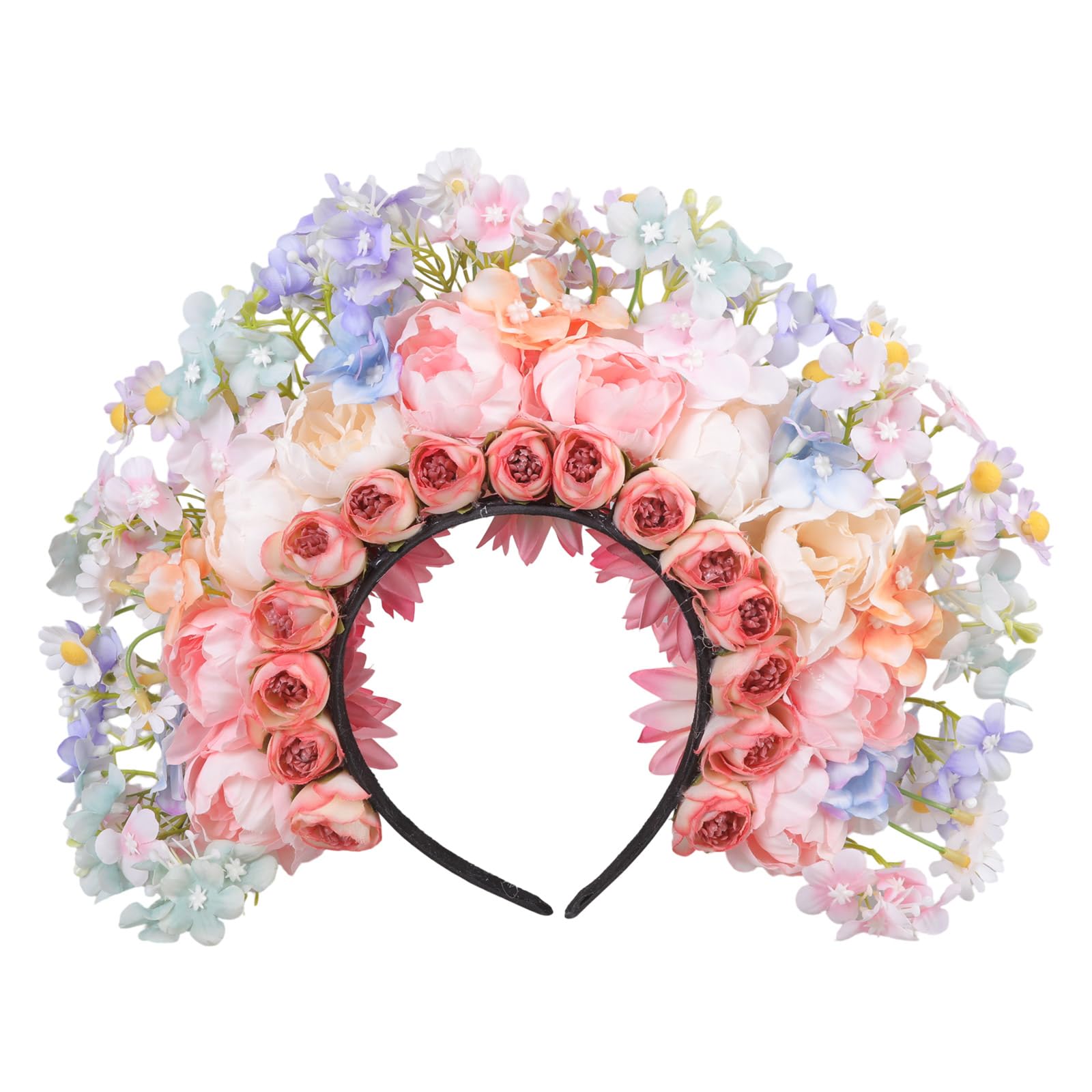 Ethnisches Braut-Stirnband, Haarkranz, Blumenkrone, Hochzeit, Blume, Stirnband, Strandhaarband, Haarschmuck, Party-Haarschmuck