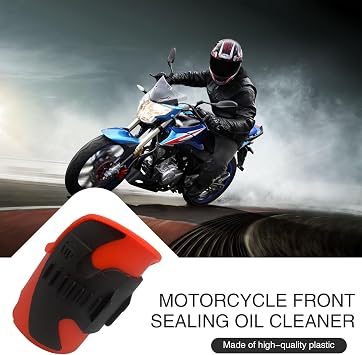 2 PCS Motorcycle Front Shock Absorber Oil Seal Cleaner Tool, 2.16 x 2.16 x 2.59 Inverted Front Fork Mud Scraper, ABS Plastic Repair Parts, Universal for Motorcycle Off-road Vehicle (Black)