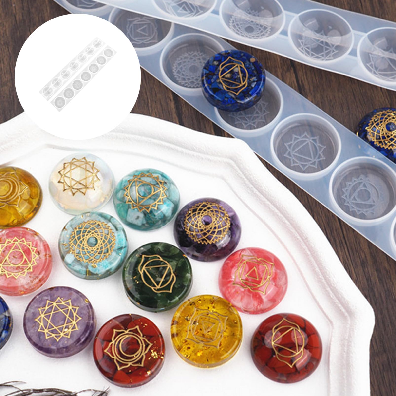 OSALADI 3 Set Stampo Rotondo in Silicone Geode Convertitori Fabbricazione Abilitato Muffa Stampo Epossidico Fai Da Te Per Colata Di Gioielli Fai Da Te Gel Di Silice Bianca 2 Pezzi*3