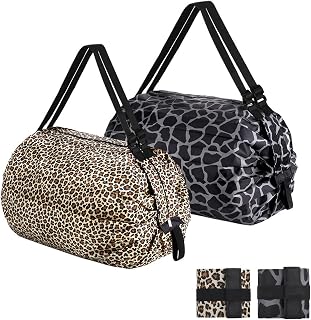 2 stycken shoppingväska vikbar väska med dragkedja, shoppingväska dam stor återanvändbar badväska för resor camping