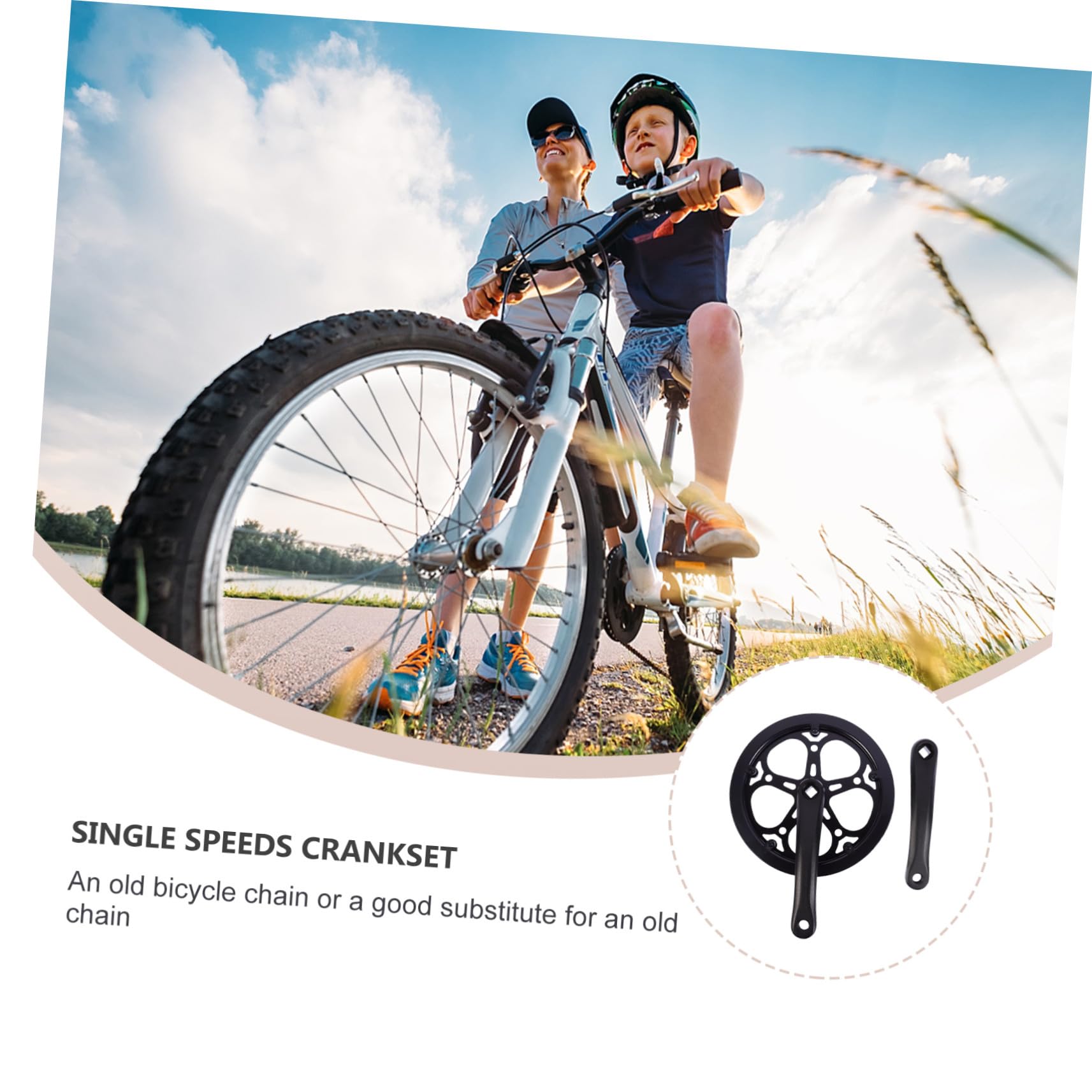 minkissy Guarnitura Pedivella Bici Singola in Ferro Nero 170mm, Resistente all'Usura, Facile da Installare, 52 Denti, per Accessori per Biciclette da Strada