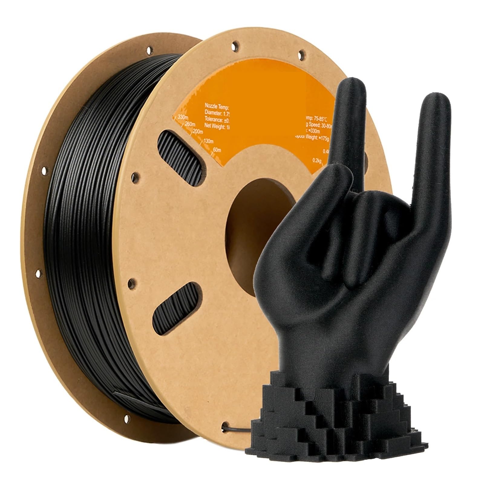 Materiały eksploatacyjne do drukarek 3D, Filament PETG z włókna węglowego do drukarki 3D wielokolorowy 1 kg(Black)