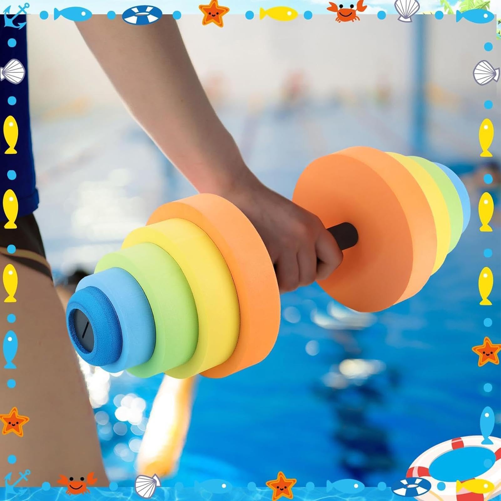 Set di manubri per allenamento in piscina e ginnastica, per l'uso in fiume, lago e nel proprio giardino, in palestra all'aperto e per il proprio