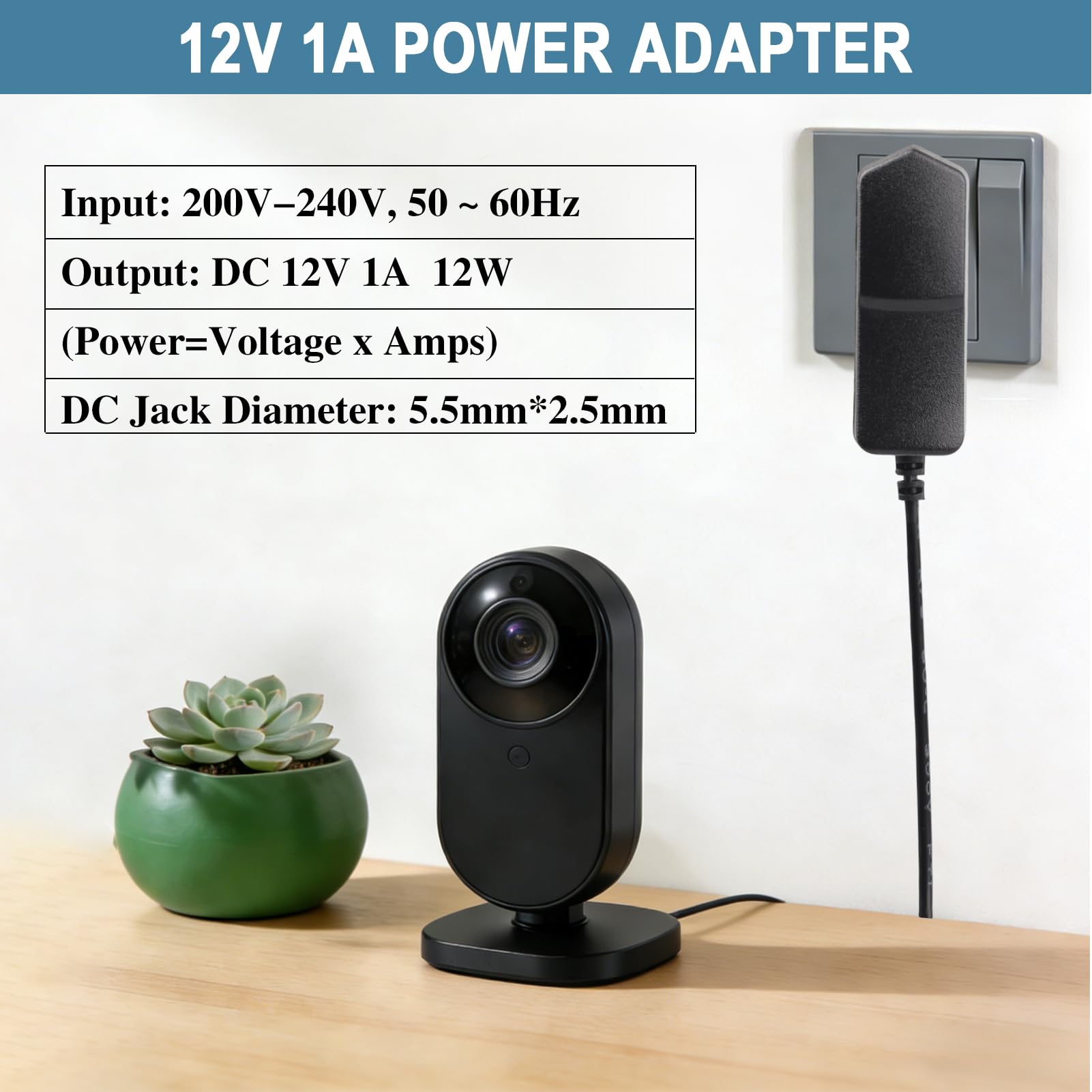 Alimentador 12V 1A, Adaptador de Fuente de Alimentación Universal 12W con 8 Enchufes DC Desmontables, Compatible con Electrónica y Dispositivos como LED, Router, CCTV, Radio, y Más - 1000mA Máx — view 4