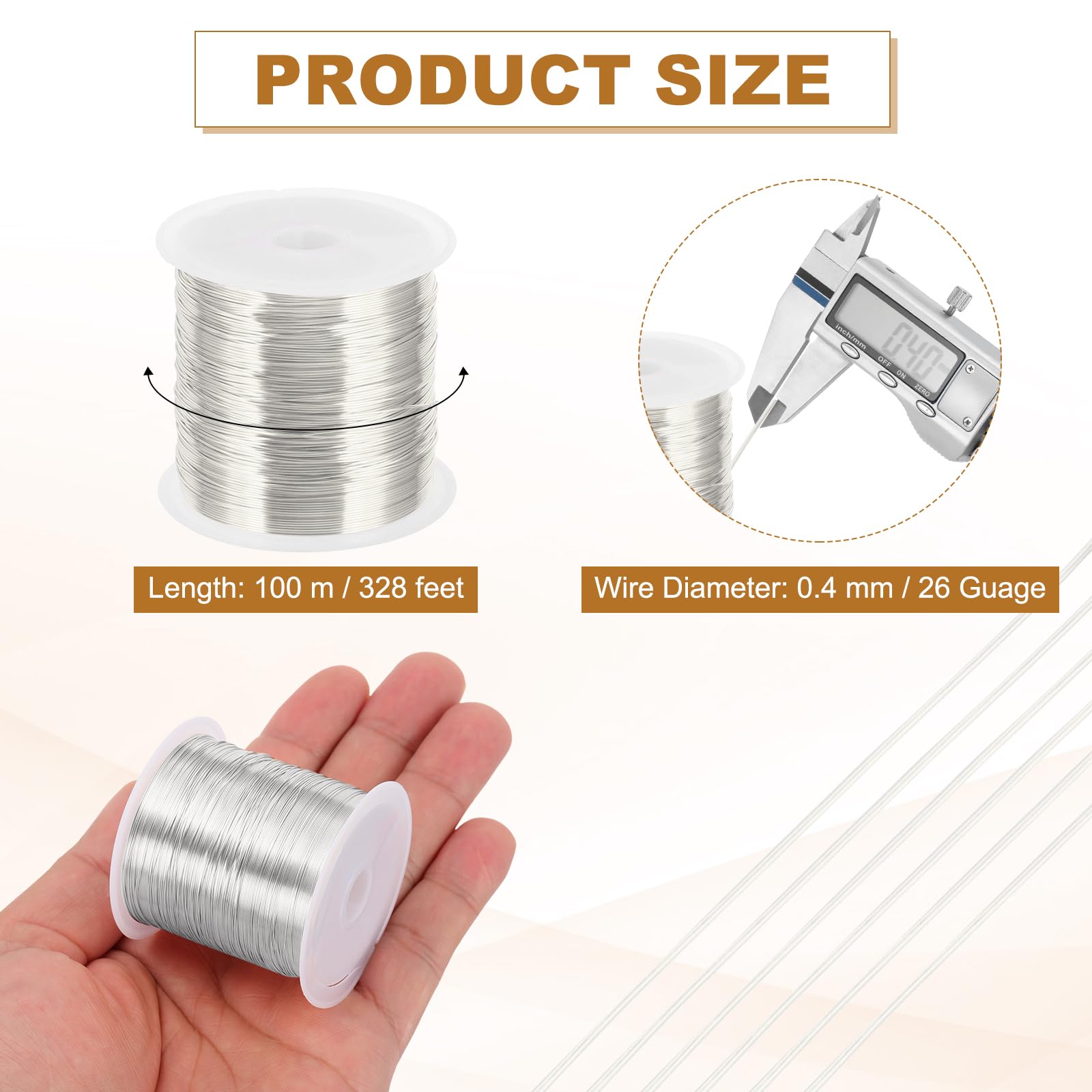 PATIKIL 26 Guage/ 0.4 mm 328 Feet Jewelry Craft Wire - Image 2
