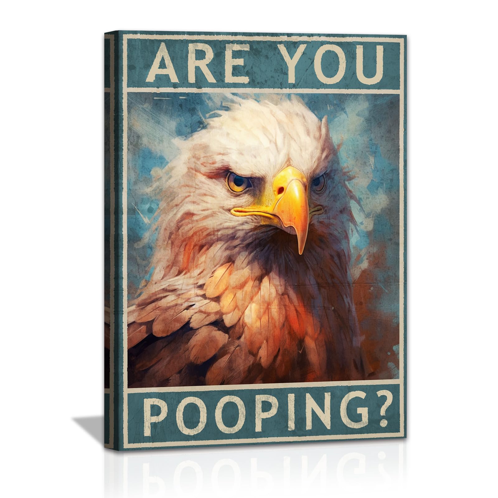 Eagle Are You Pooping Sign Eagle Wall Decor Eagle Lovers Gift Modern Framed Wall Art For Bathroom Restroom Toilet Home Bar Restaurant Cafe Shop 12 * 16 Inch