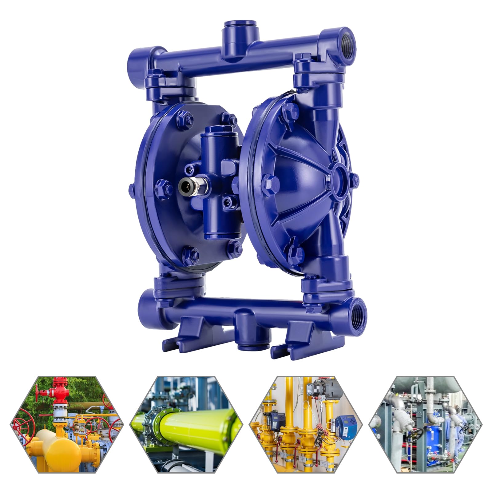 Pompe a diaframma pneumatiche in ghisa doppia per trasferimento fluidi industriali, pollici 12 GPM resistente e affidabile, ideale per uso professionale e impianti industriali
