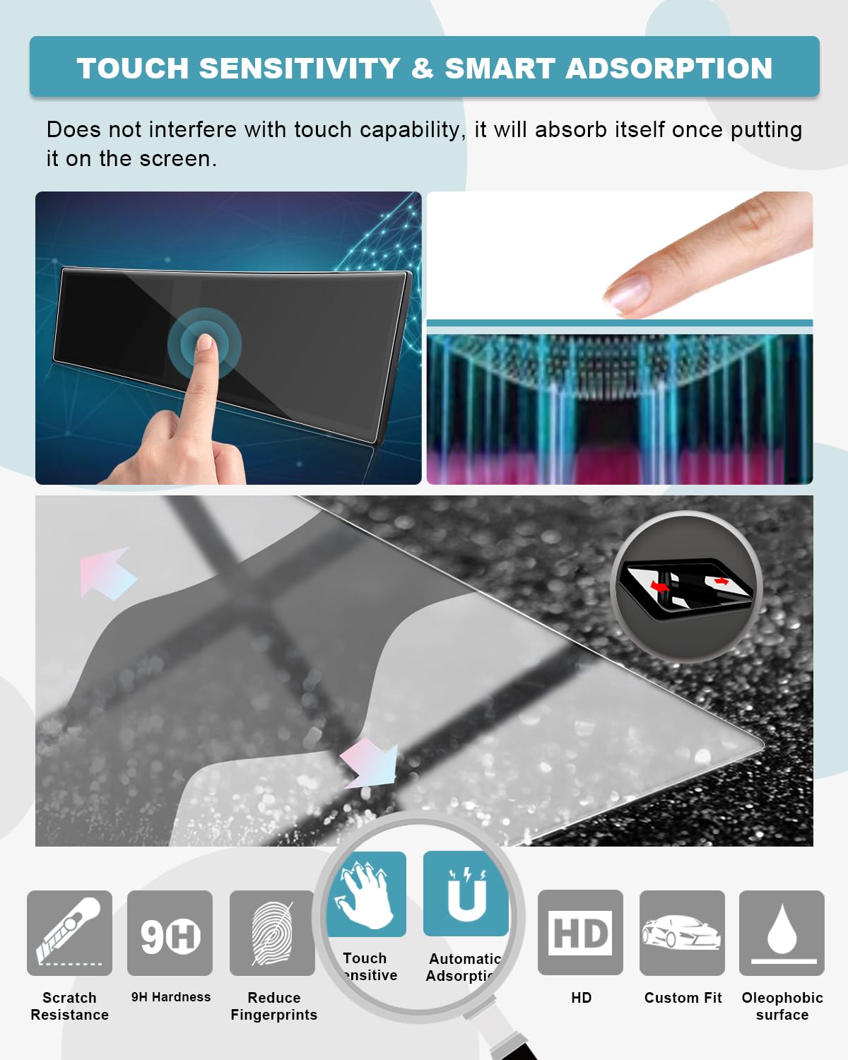 CDEFG Compatible con BMW X5 G05 X6 G06 X7 XM i3 i4 i5 i7 iX 2022 2023 2024 Protector de pantalla de cristal templado 9H resistente a los arañazos 12,3 pulgadas GPS Protector de pantalla para coche GPS