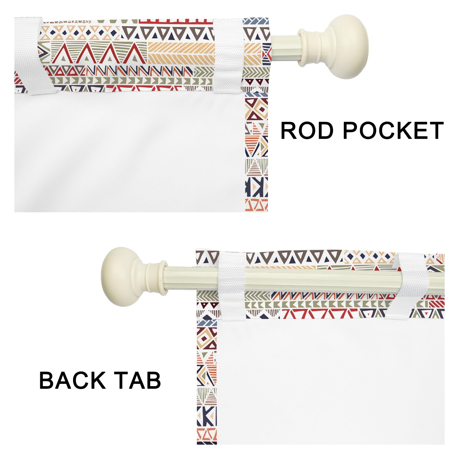YONGFOTO Tende Boho Per Camera da Letto Moderno Colorato Bohemien Etnico Tribale Semi-Trasparente Filtrante la Luce Tende Per Soggiorno Con Passante per Bastone 1 Pannello 140 x 245 cm