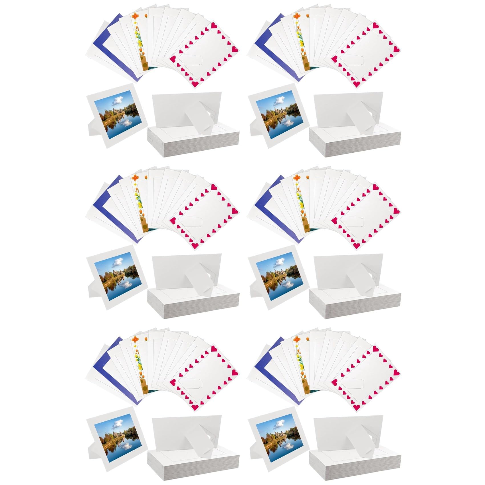 Hndhbfgrt 180 Pack Paper Picture Frames for 4 X 6Inch Photos, Standing White Cardboard Photo Frames with Easel DIY Crafts Frame