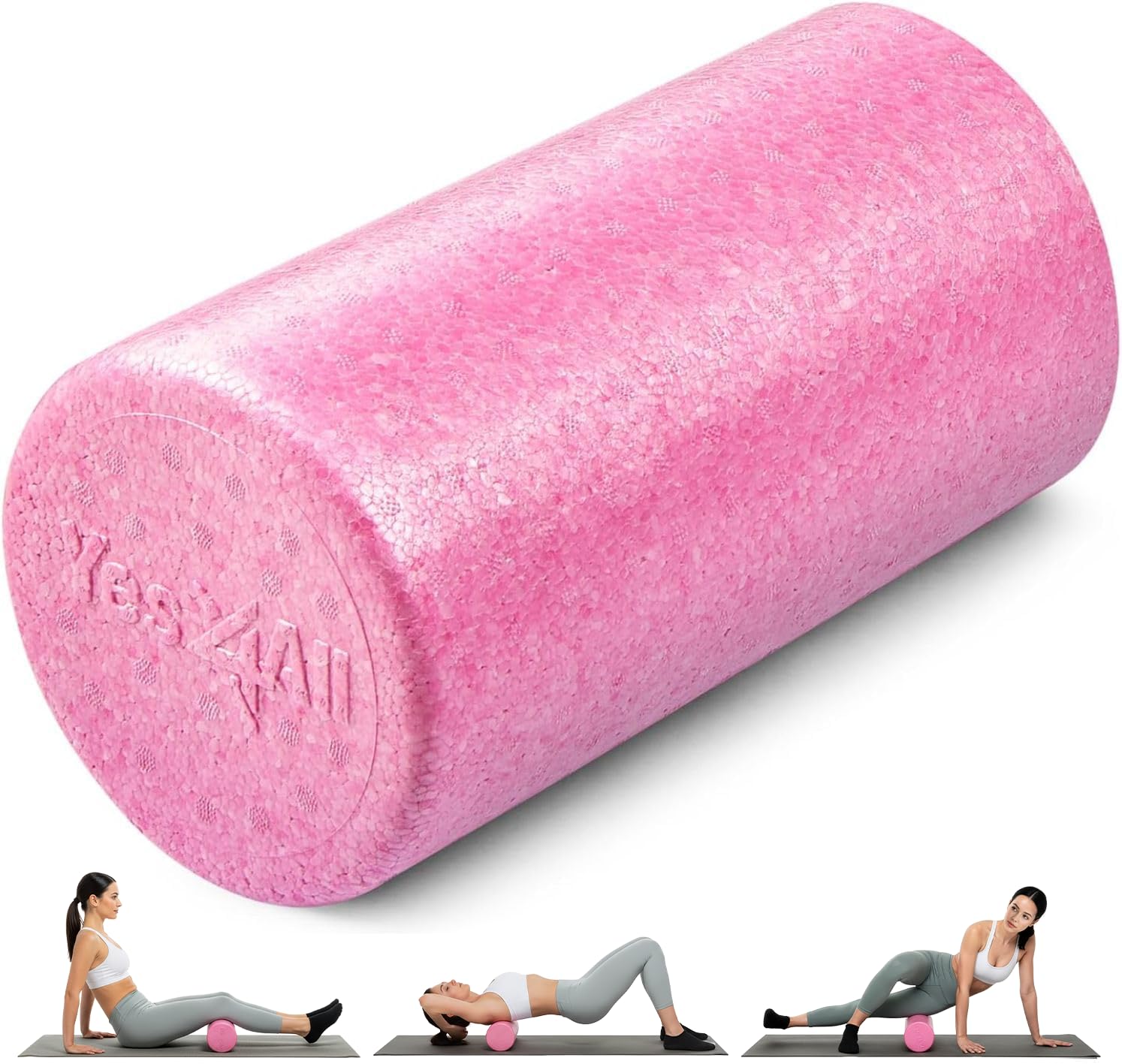 Yes4All High-Density EPP Round Back Roller Foam, Exercise Foam Roller for Yoga, Pilates & Stretching - 30, 45, 60, 90 cm
