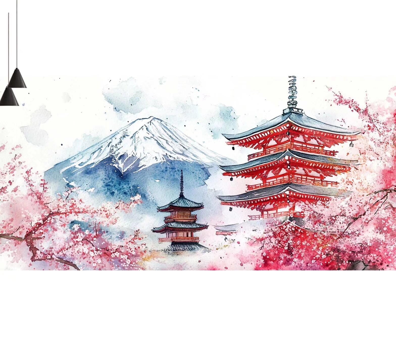 Dipingere con i Numeri per Adulti Bambini, Paint by Numbers con Pennelli Pittura a Pigmento Acrilico, Fai Da Te con Kit, Decora la casa Regalo (Senza Cornice)- Giappone,Paesaggio 80x220cm V-727
