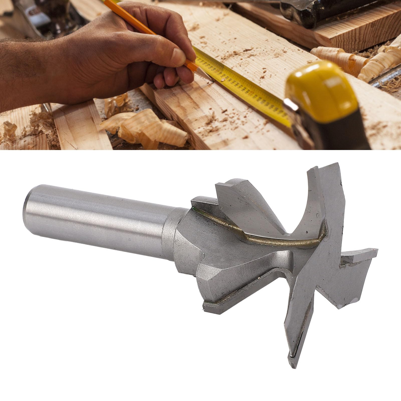 Fresa a gambo da 1/2 pollice, fresa a 3 flauti in carburo con curvatura ad integrata per la lavorazione del legno, raggio R30 con profondità di taglio da 16 a 30 mm, adatta a