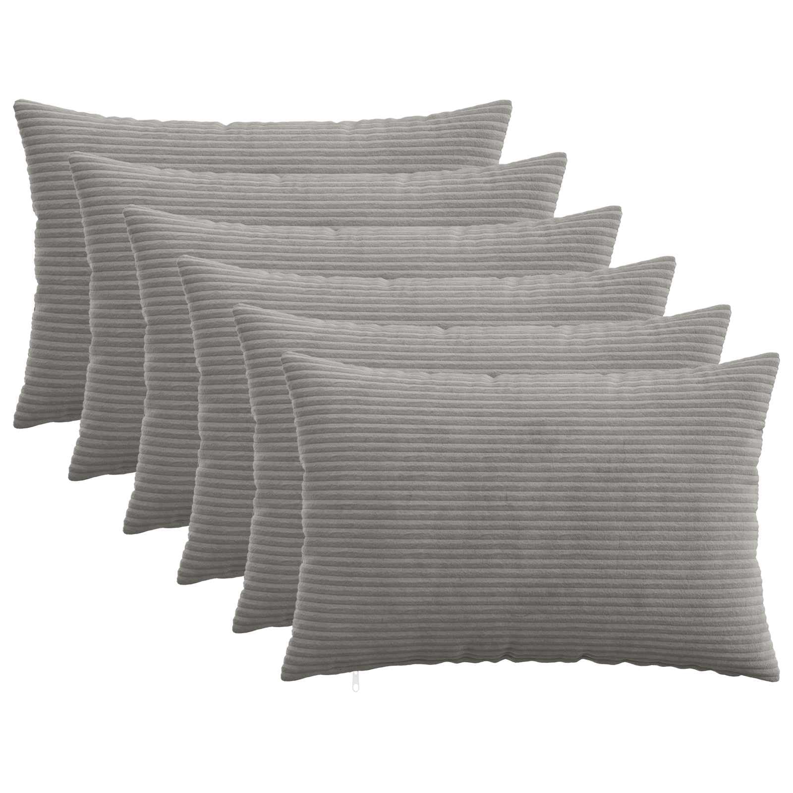 vidaXL Kissenbezug 6 pcs HEERLEN Hellgrau 50 x 70 cm Cord