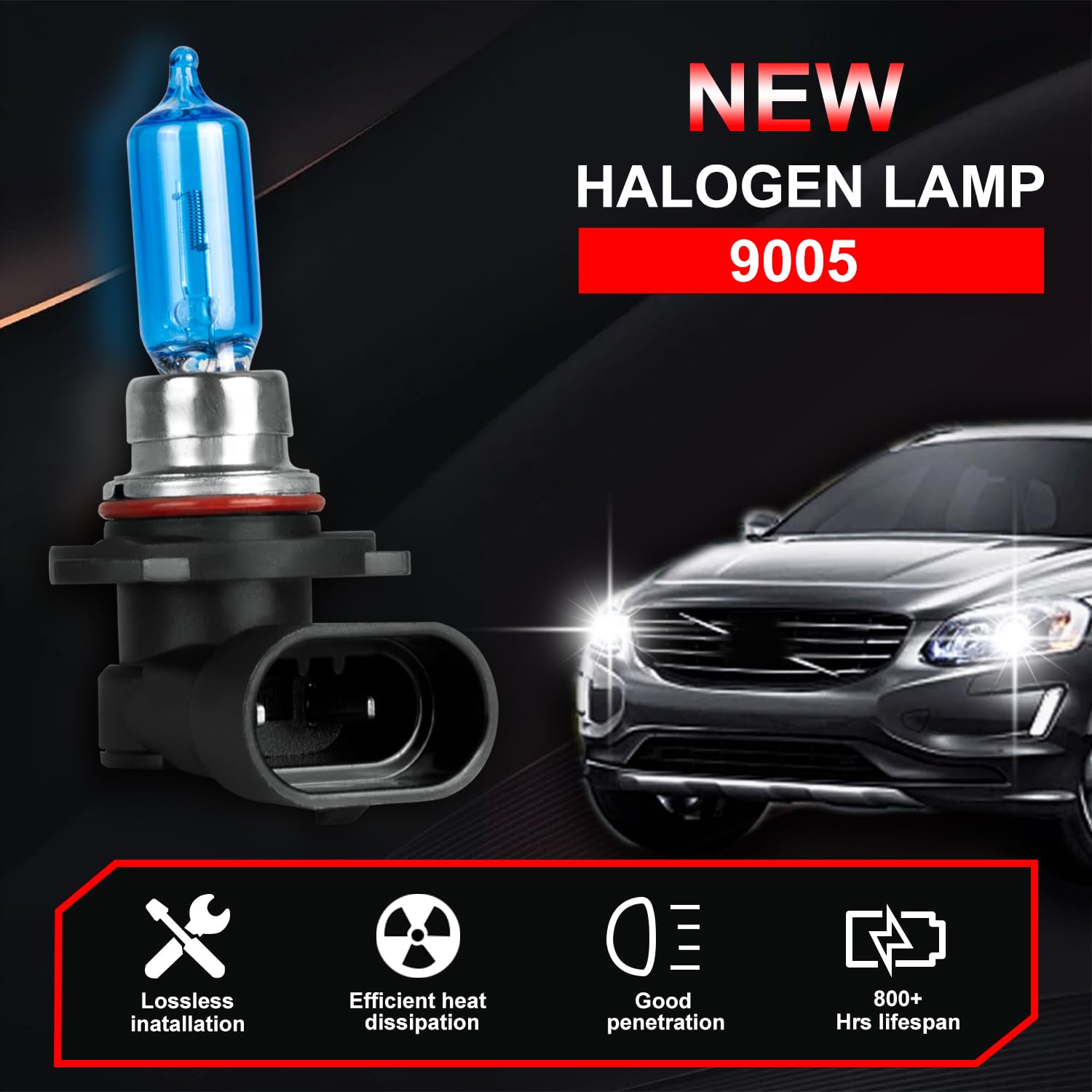 9005 H7 LED Headlight Bulbs Hi/Lo Beam Combo Kit For Hyundai Elantra 2017 2018 300 Brighter Than Halogen 4pcs - Foto 5