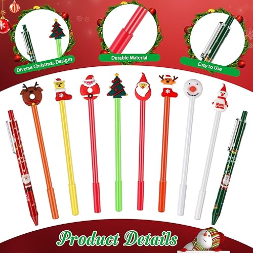 Miniatura 4 de 200 bolígrafos de tinta de gel de Navidad, rotuladores de tinta negra, bolígrafos de Navidad para niños y niñas, para escritura a granel, bolígrafos