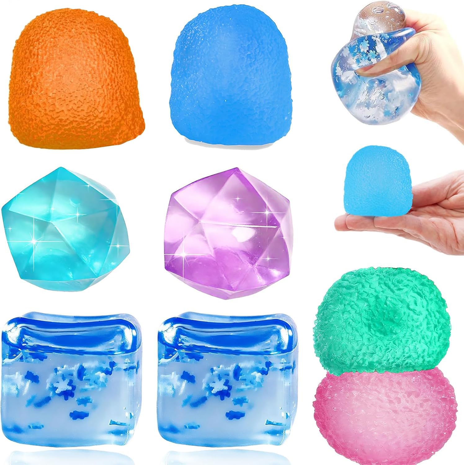 8 PCS Squishy Cubes Stress Ball Set Squishy Fidget Toys