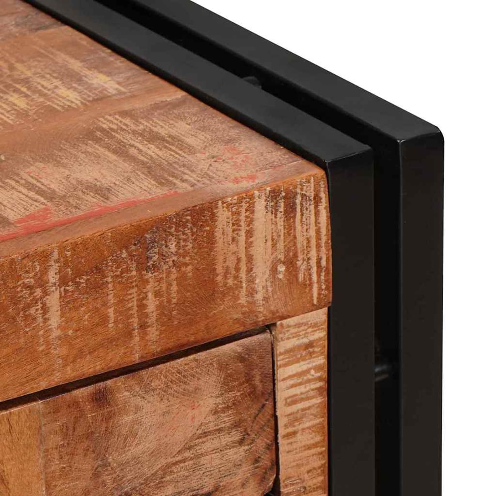 Industrieller Highboard mit Türen - Stauraum für Geschirr & Deko, Massivholz & Metall, Braun Model4104768