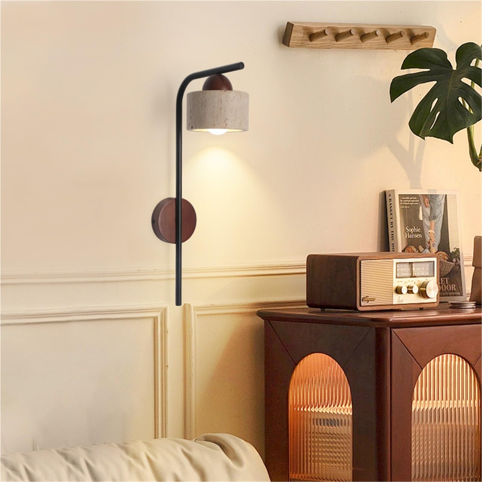 Kinkiety wewnętrzne Lampa artystyczna z orzecha kamiennego Retro wejściowe dekoracyjne kinkiety